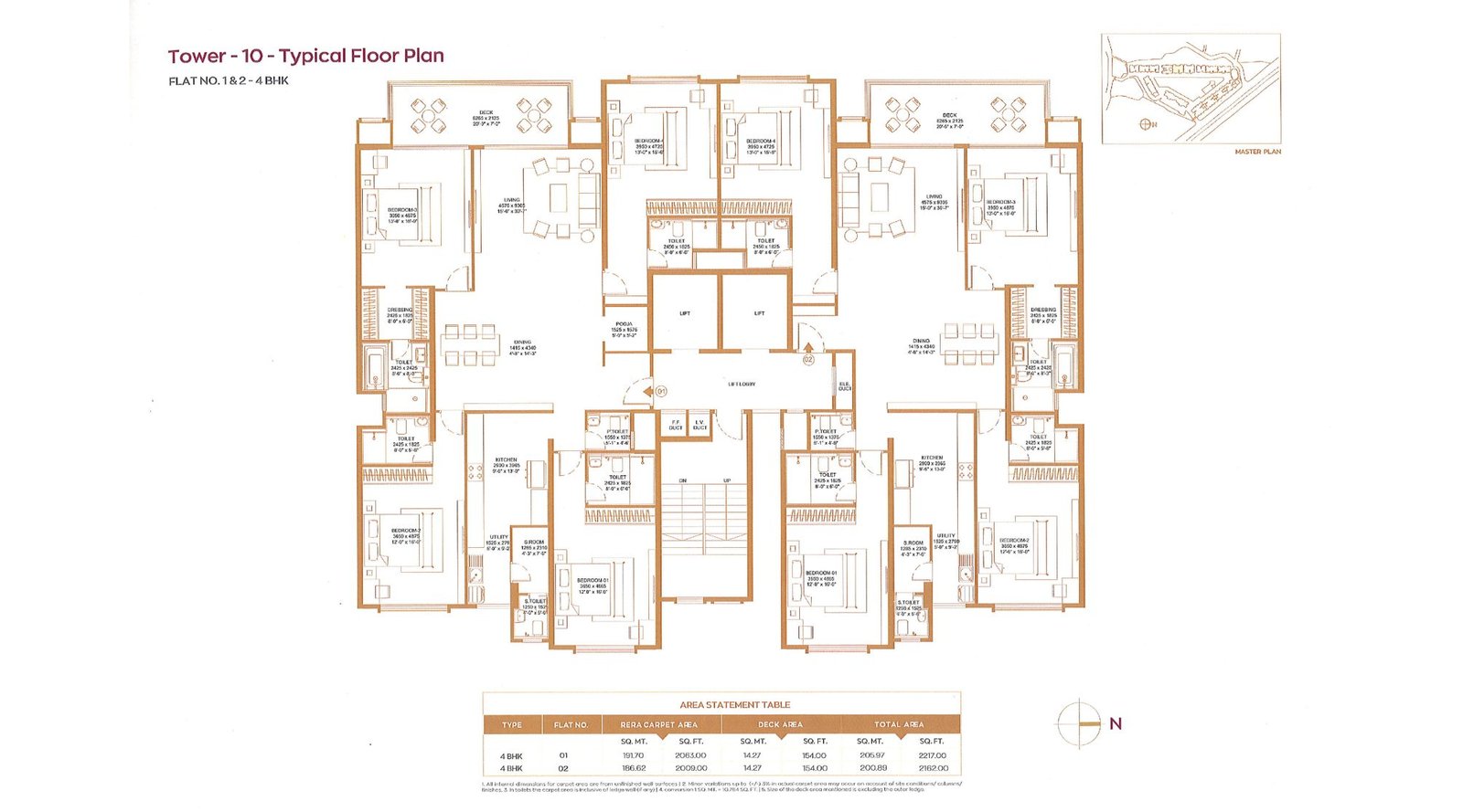 Hiranandani-Maitri-Park-Typical-Floor-Plan-10th-Floor